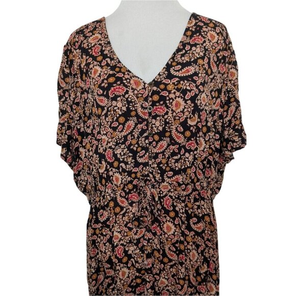 Kate & Sam Floral Paisley Maxi Dress Womens Size XXL Black Mixed Print Tiered - Picture 2 of 12